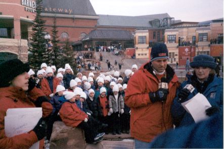 Jamie's school choir singing at Gateway covered by channel 2 news